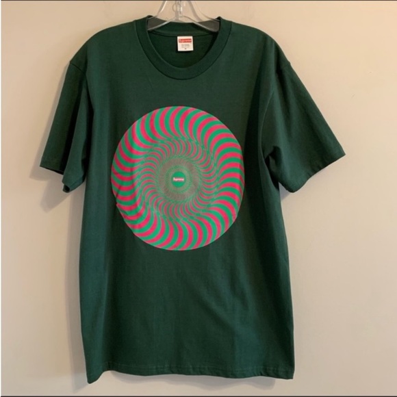 Supreme Spitfire SS18 Classic Swirl Tee in Dark Green Authentic NWOT - Picture 2 of 10